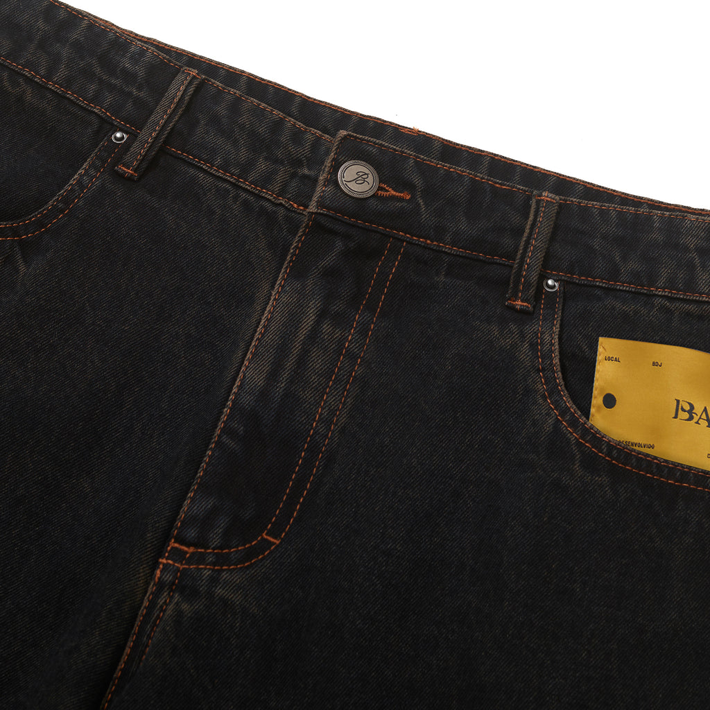 Calça Jeans Clássica Preta Barra