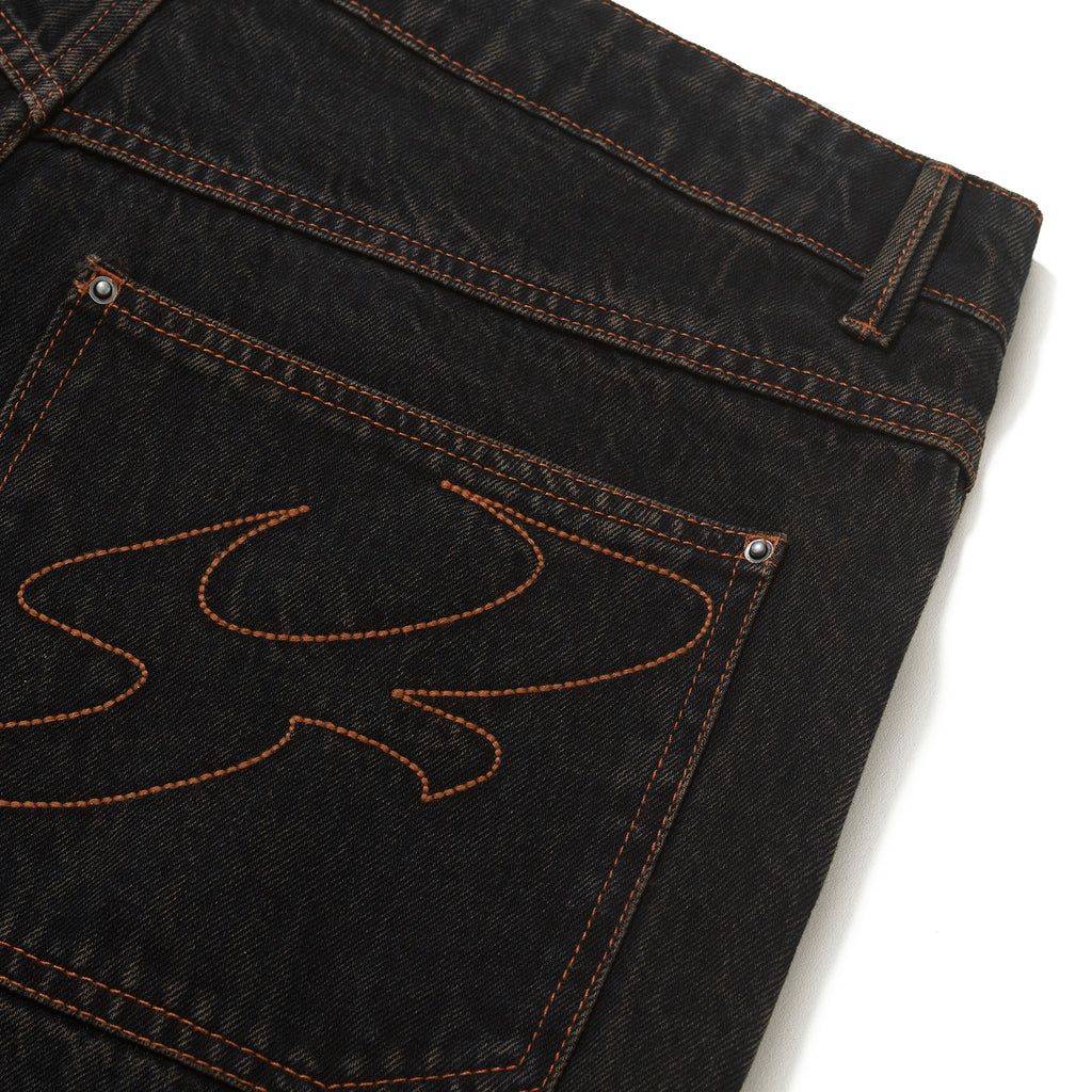 Calça Jeans Clássica Preta Barra