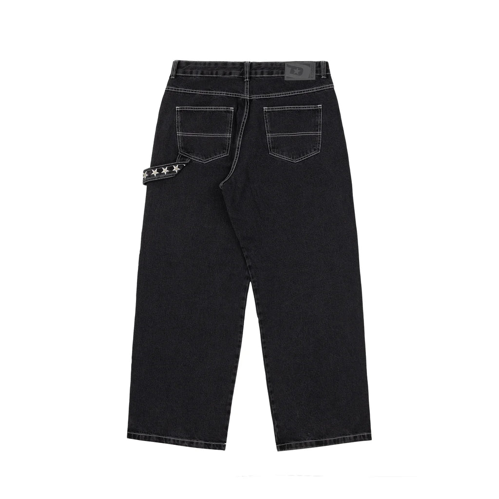 Calça Denim Stars Preta Disturb