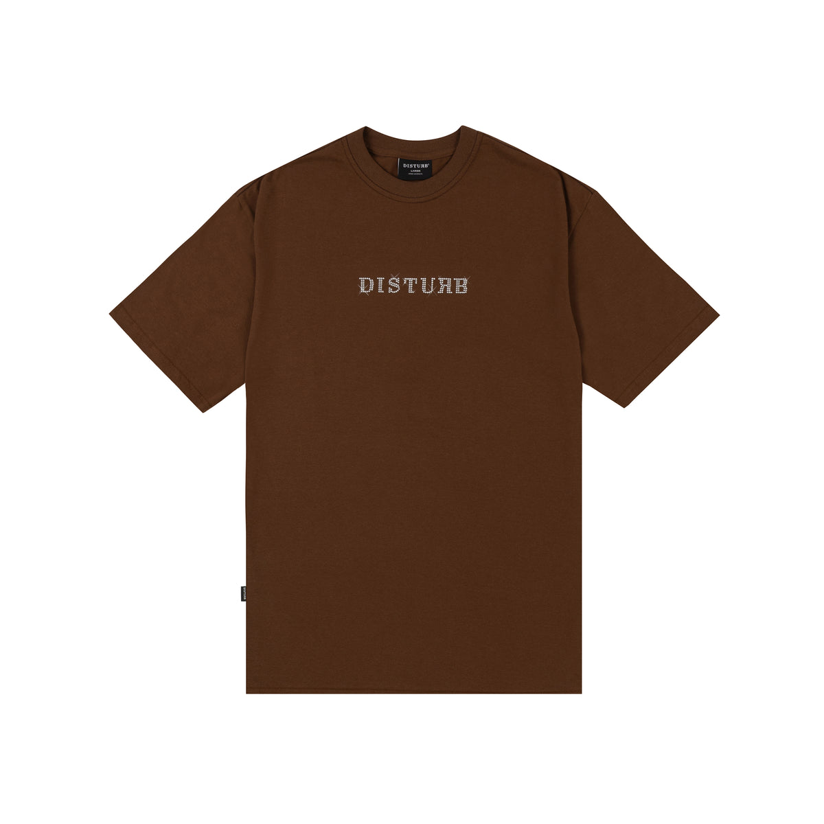 Camiseta Studded Logo Marrom Disturb