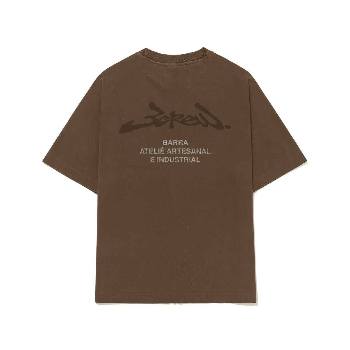 Camiseta Assinatura Ateliê Marrom Estonado Barra