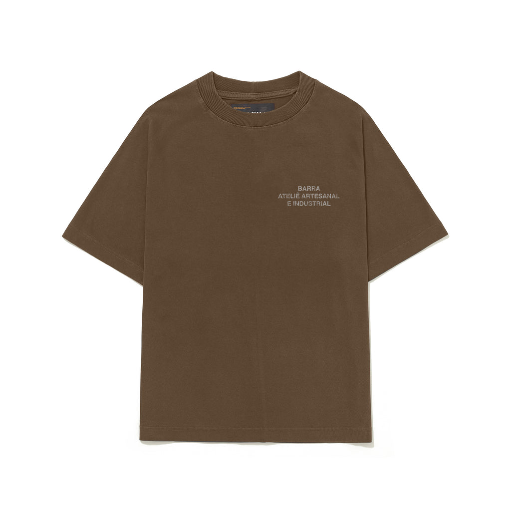 Camiseta Assinatura Ateliê Marrom Estonado Barra