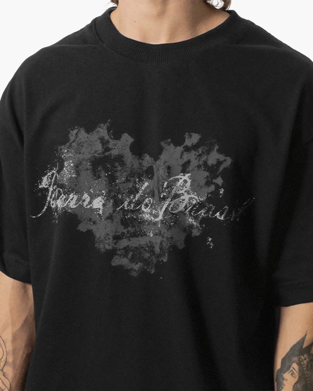 Camiseta Coração Remix Preta Barra