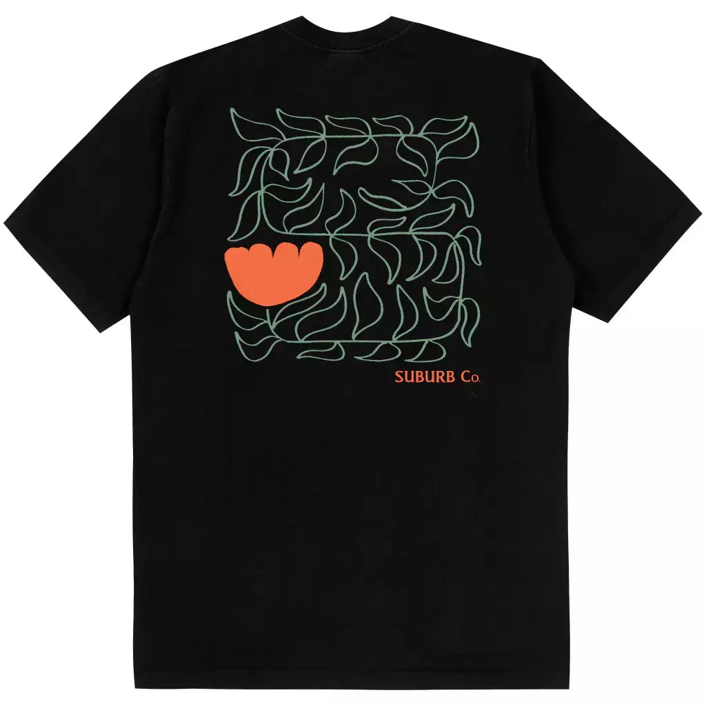 Camiseta Flowers Preta Suburb